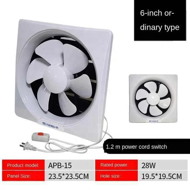 Ventilation Fan 6 8 Inch 10 Inch Exhaust Wall Exhaust Kitchen Powerful Household Silent Bathroom Window Exhaust Fan