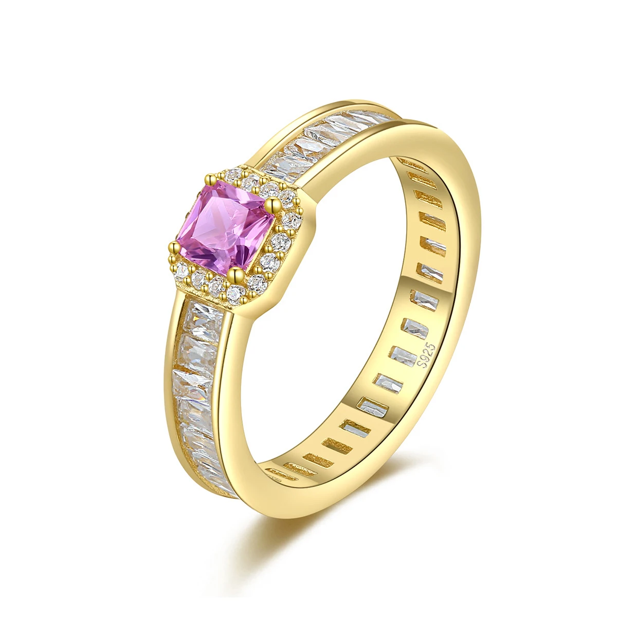 Личности Martin трансграничной 925 с серебряным покрытием 18K Золотое кольцо женский пурпурного цвета в комплекте; Вечерний комплект из цвет сокровище