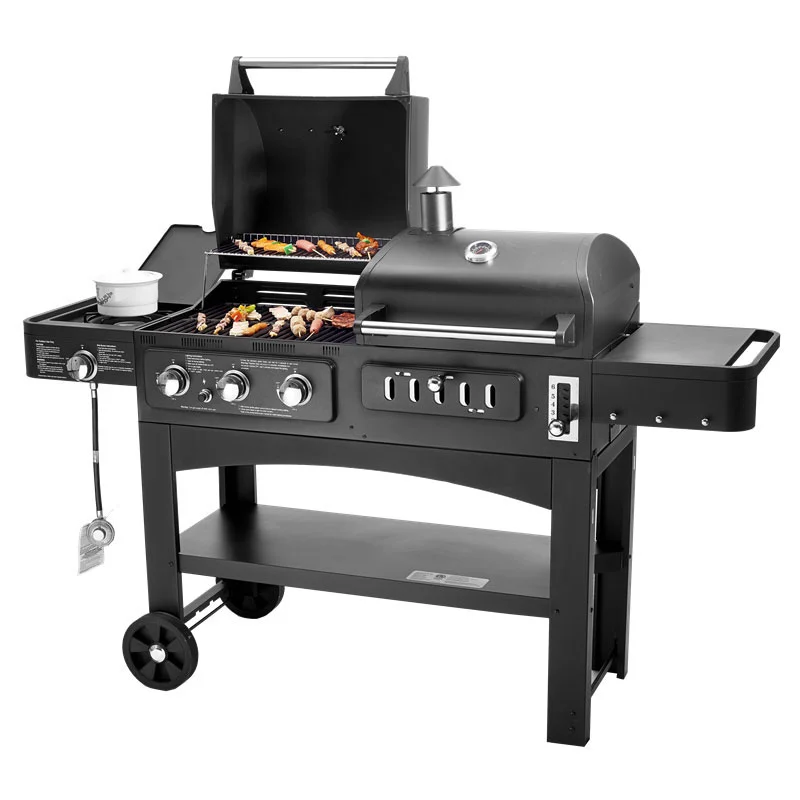 20 People Gas Charcoal Combo Combination Hybrid Gas Bbq Barbecue Grills With Infrared Burner For Outdoor Kitchen Cooking Machine
