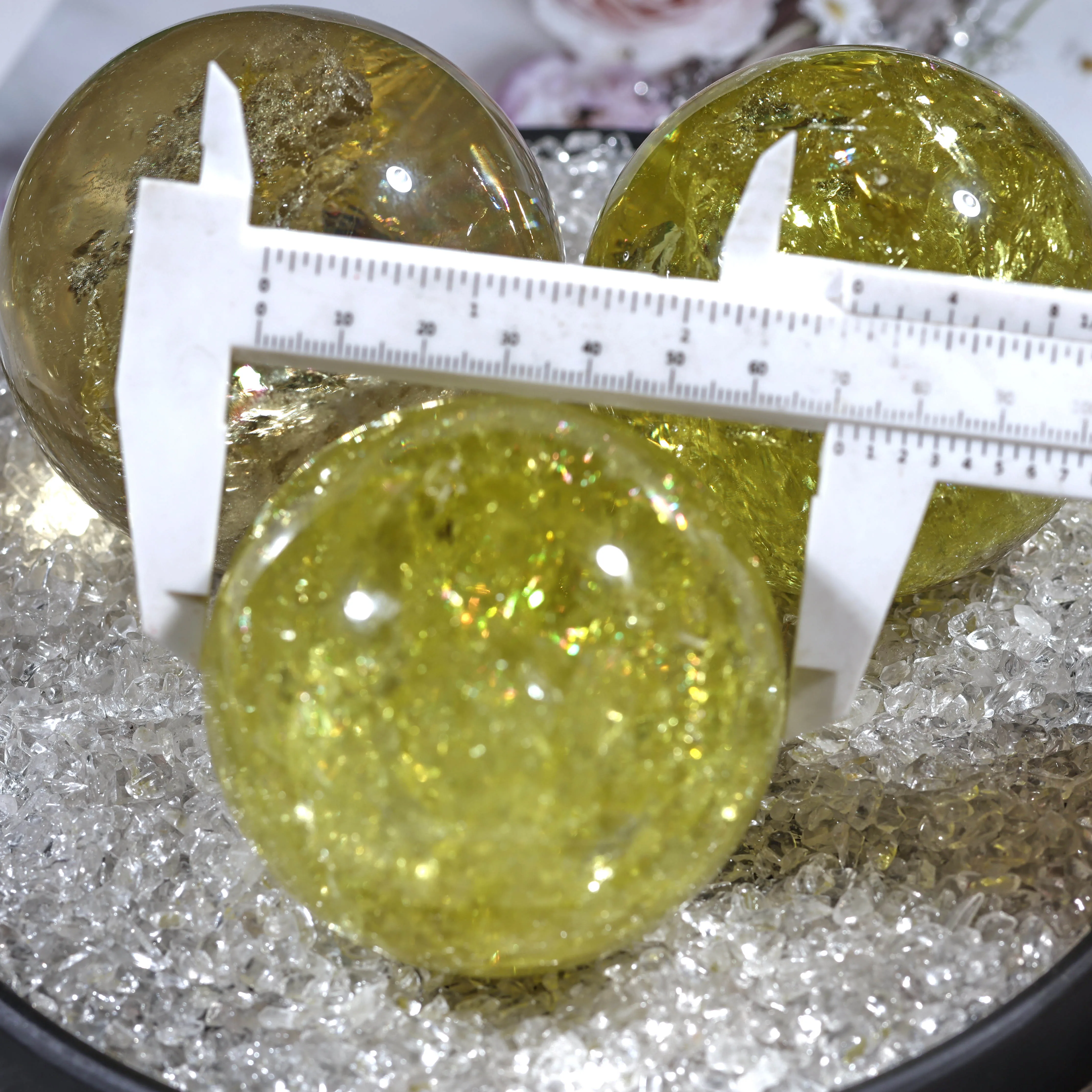Wholesale magic natural yellow quartz rock citrine healing crystal sphere ball