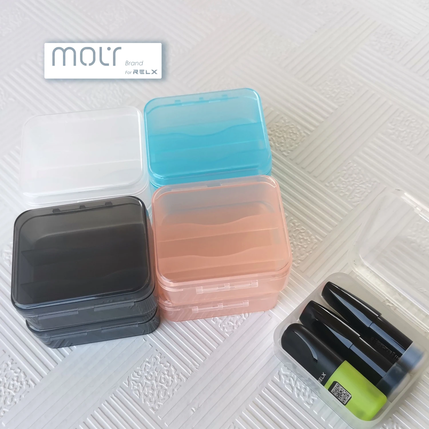 2022Molytech Transparent Vape Pod Box 3 pods Vape Pen Relx Accessories Relx Essential Vape Stick Storage Box For Relx Pod