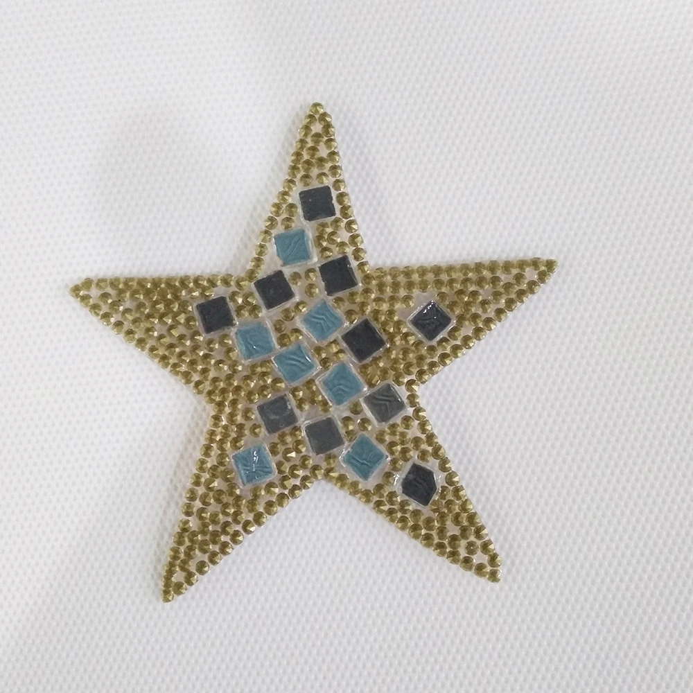
LOCACRYSTAL Brand Motif Hot Fix Strass Applique Rhinestones Patches for Dress 
