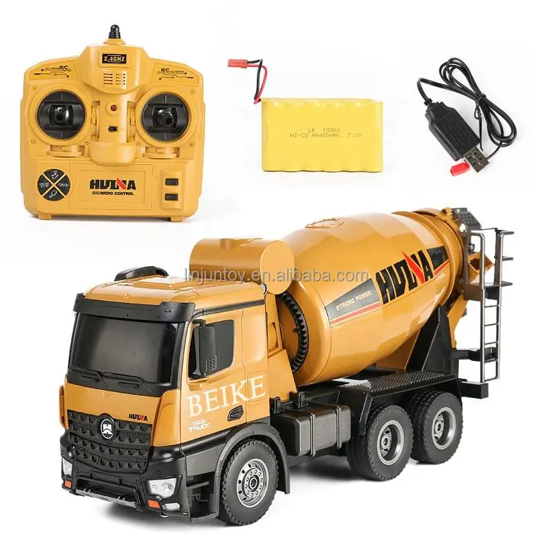 Latest 1/14 scale ten channel remote control concrete mixing Car children simulation engineering car concrete mixer truck