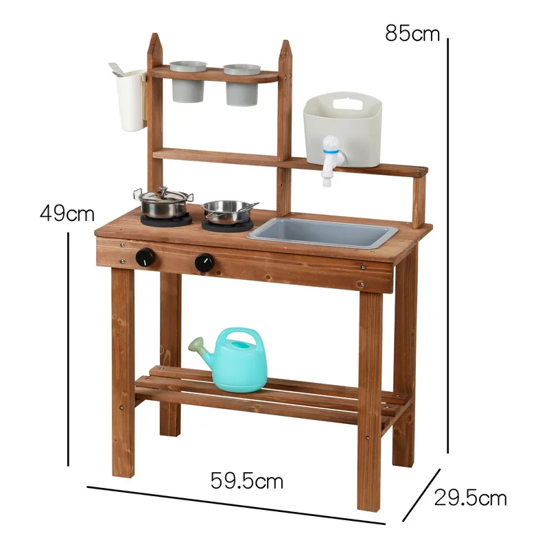 Outdoor kitchen toys interactive educational role play wooden simulation kitchenware wholesale