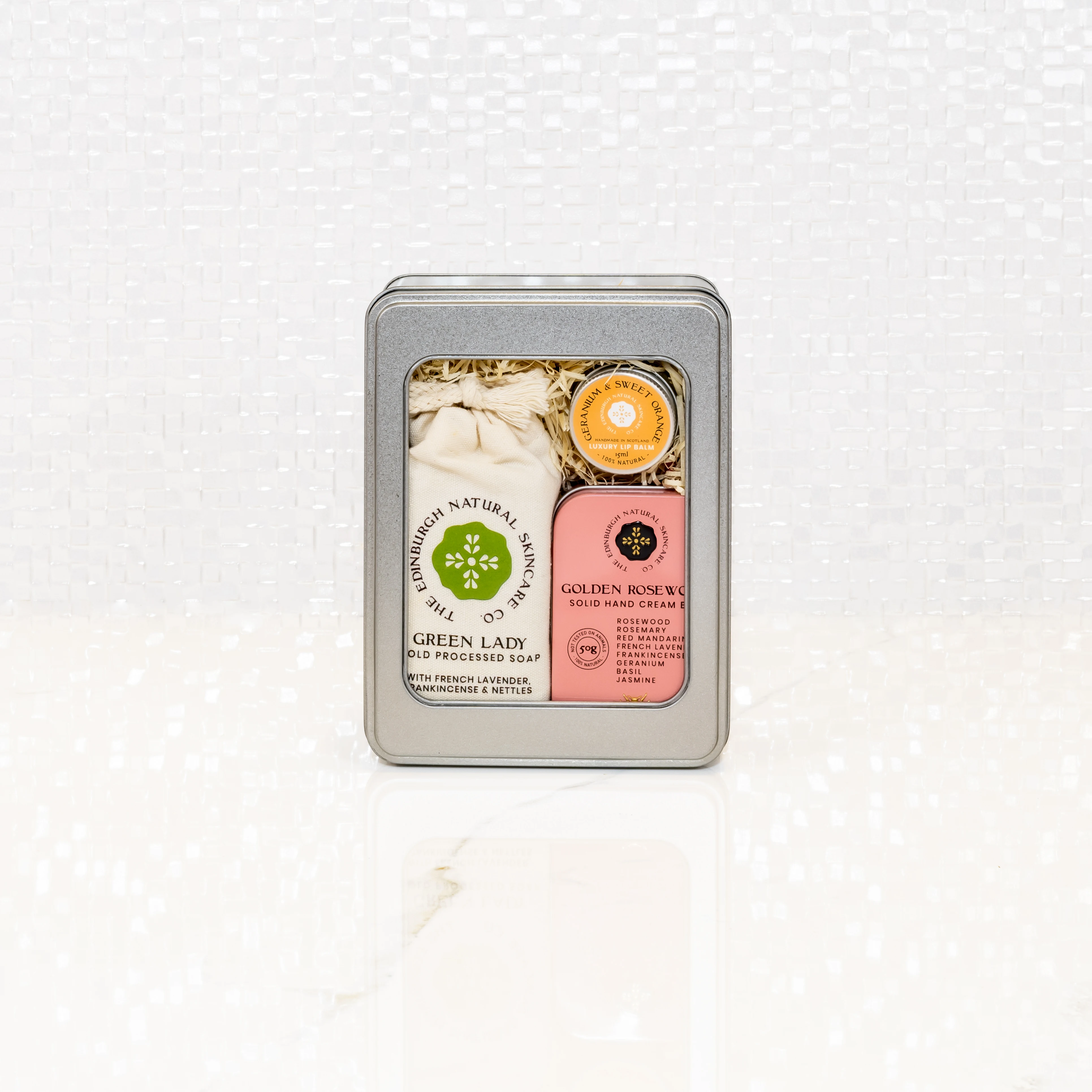 Natural Skin Care Set (M) Rosewood Luxury Hand Cream Lotion Moisturizer Handmade Organic OBM The Edinburgh Natural Skincare Co.