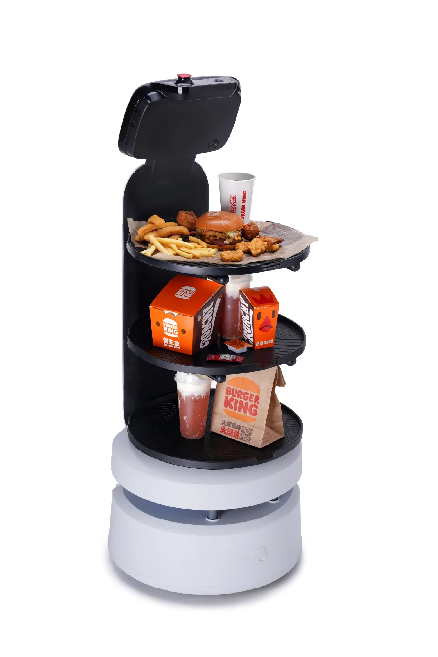 Pizza delivery robotics machine remote control fast food delivery robot for restaurant and coffee shop