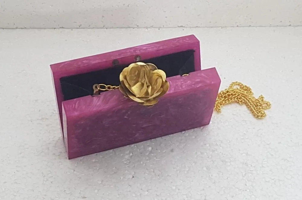 Resin Handcrafted White Hot Selling Clutch And Evening Bag