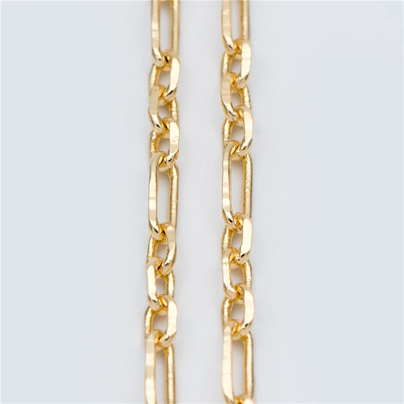 NANA high quality 18k gold plated chain,3.7mm bigger size gold brass chain