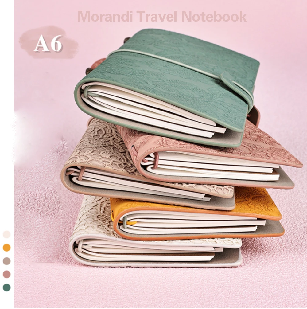 Customized Journal Books Engraved Lace Kraft Paper Inner Page Environmental Protection Office Memo / Student Notepad