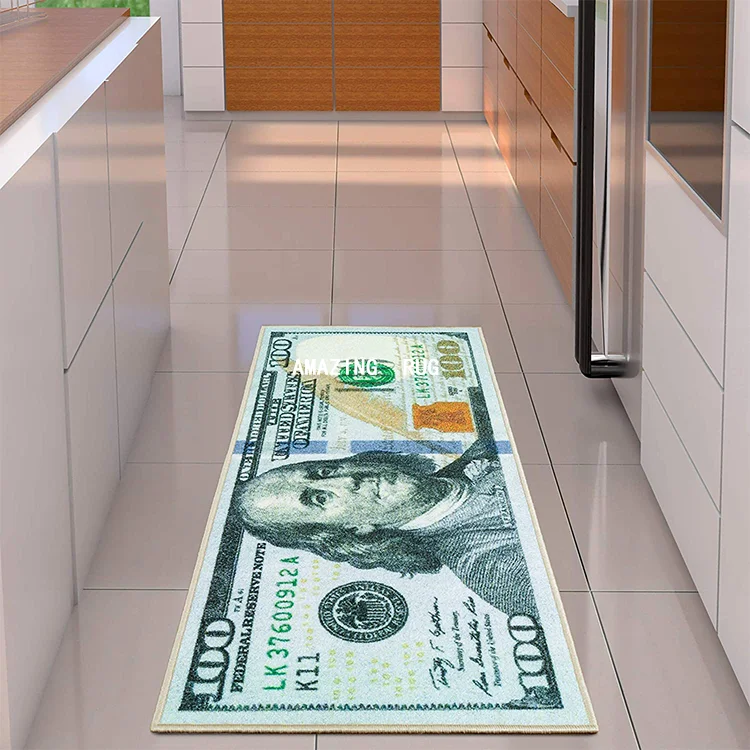 Commercial Use Machine Made Rug Custom Artist Money Carpet Custom Printed Rugs