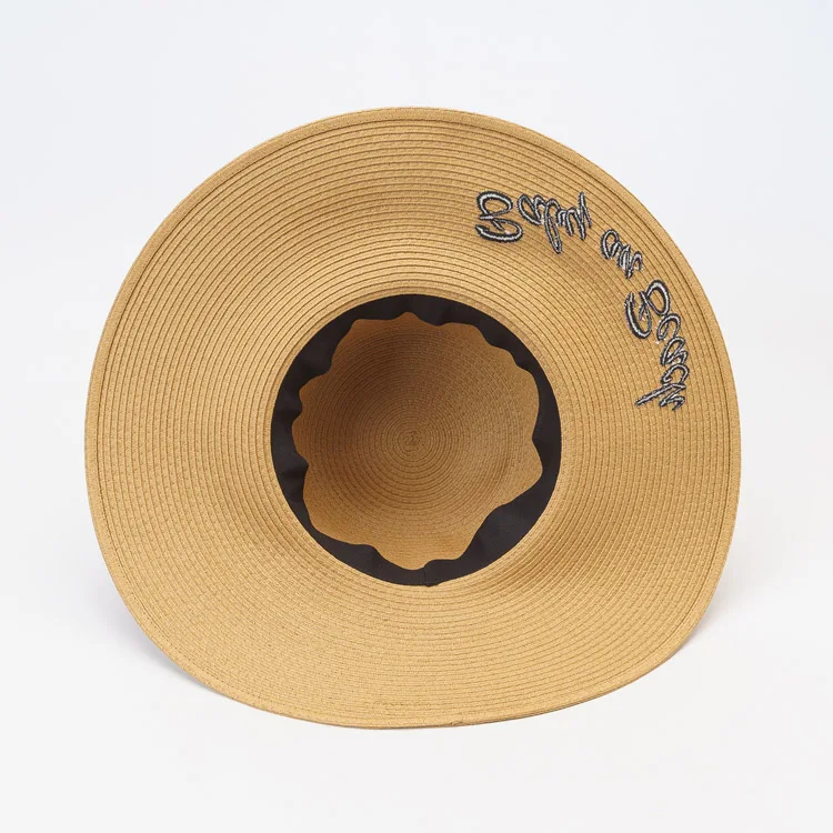 High Quality Paper Wide Brim Floppy Lady Summer Large Straw Hats for Adults