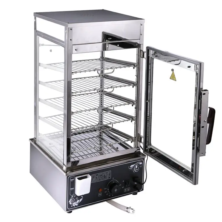 1200W Commercial Electric Food Steamer Stainless Steel Warming Showcase Hotel Restaurant Frozen Food Shaomai Steaming Cabinet