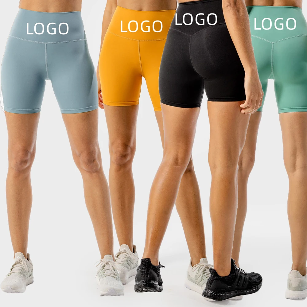 Индивидуальные шорты для йоги женские компрессионные фитнеса оптовая продажа спортивных коротких леггинсов