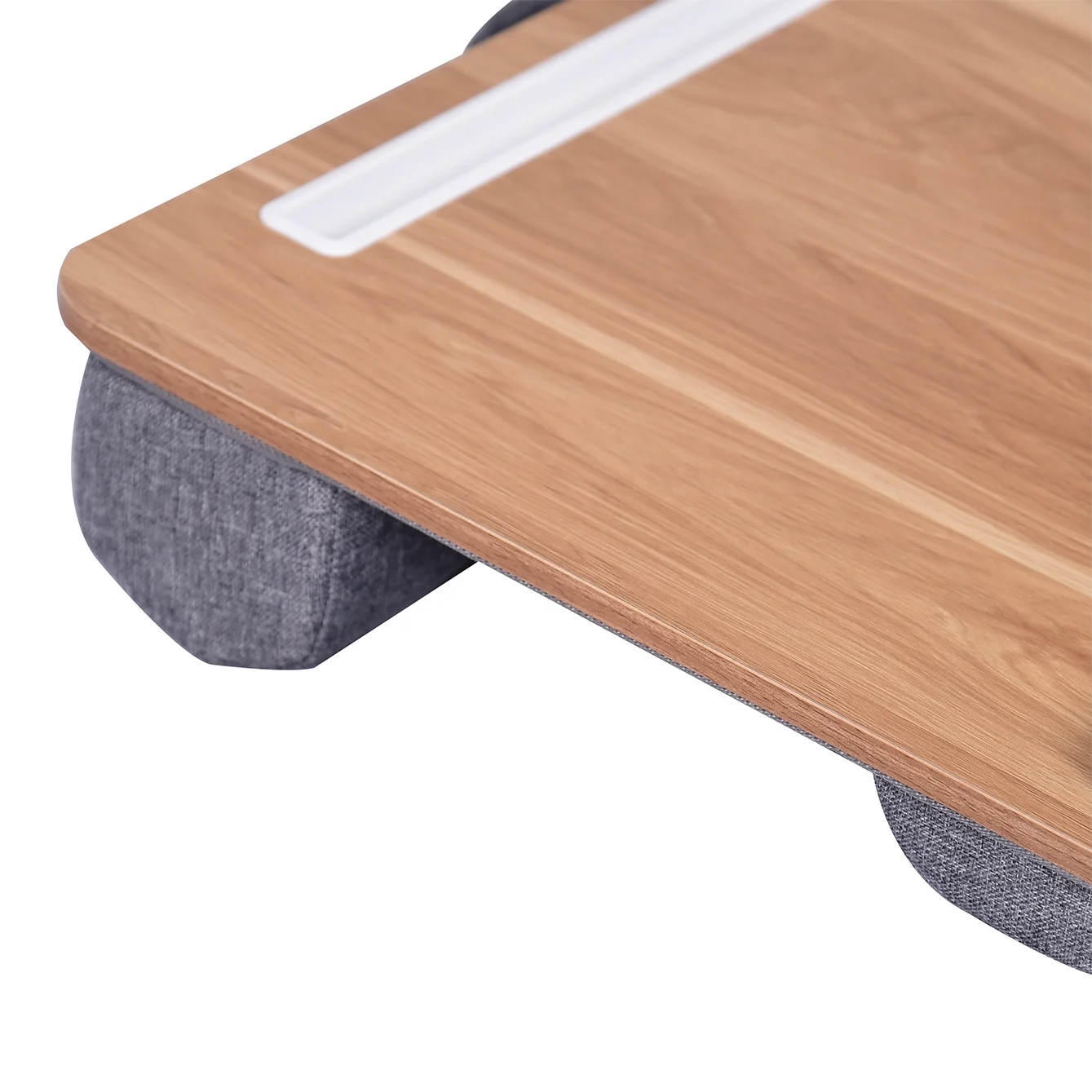 Eco-Friendly Bamboo Laptop Lap Desk With Pillow for Couch and Bed with Tablet and Phone Holder