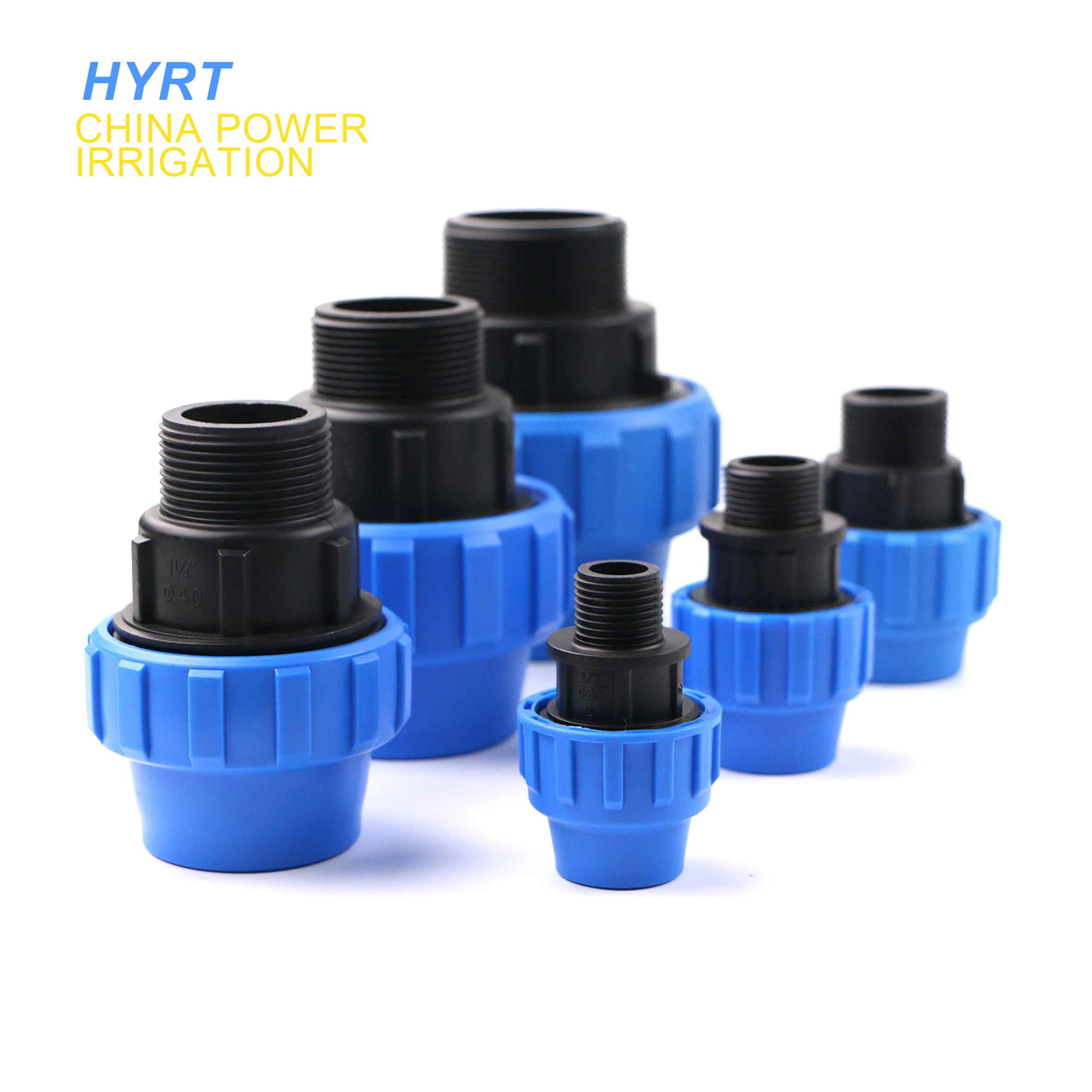 HYRT Male Threaded  Compression Fitting PP Compression Fittings Plastic Male Adaptor With Threaded connector