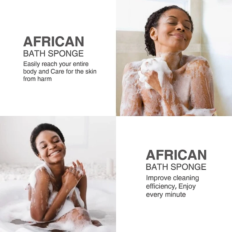 2023African Bath Sponge 3 Pieces Net Long Net Bath Sponge Exfoliating Shower Body Scrubber  Skin Smoother Daily Use
