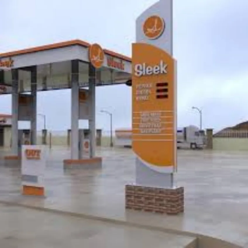 Outdoor waterproof led gas station pylon sign Filling station signage sign advertising illuminate free standing pylon sign board