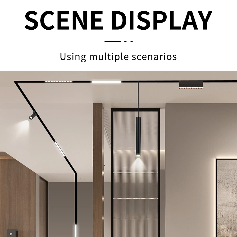 Indoor Lighting Ceiling Embedded Led Adjustable Track Light Rail Cob Led Track Lighting Magnetic Track Bar