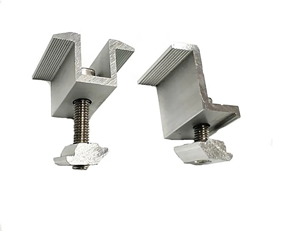 aluminium alloy pv brackets mid and end clamp for photovoltaic panel mounting system