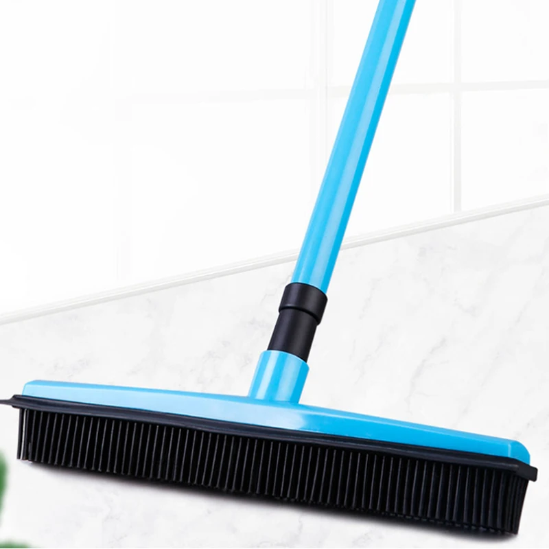 Topwill Carpet Rake Long Handle Pet Dog Hair Rubber Broom Squeegee Fur Remover Broom Carpet Brush