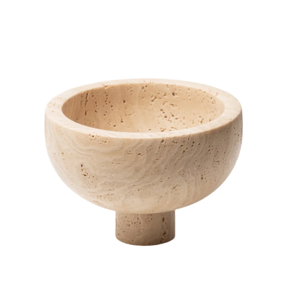 NANWEI Home Decor Black Marble High Foot Fruit Basin Storage Tray with Three Legs