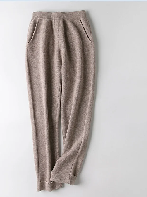 Quality Sport suit women Cashmere pants Woman rib Pants Trousers Blouse.