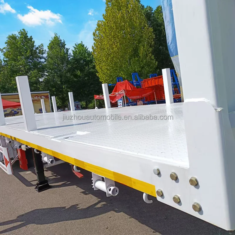 Direct Sale 40ft-45ft Flatbed Container Factory-priced 3 Axles Semi-trailer For Sale 40ton 60ton Capacity