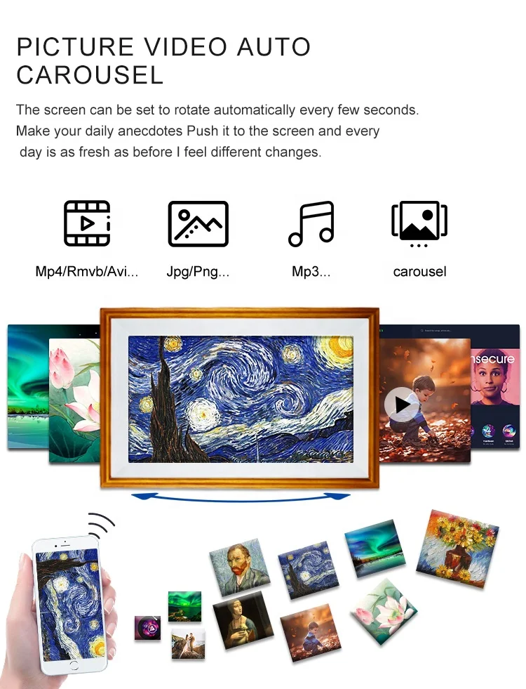  32 'HD рамка для рисования Видео ad play smart remote control digital photo frame с usb
