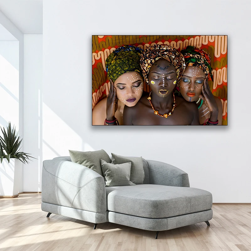 Африканская черная девушка королева женщина женская и Девушка Художественная печать Портрет постер на холсте настенные картины для домашнего декора