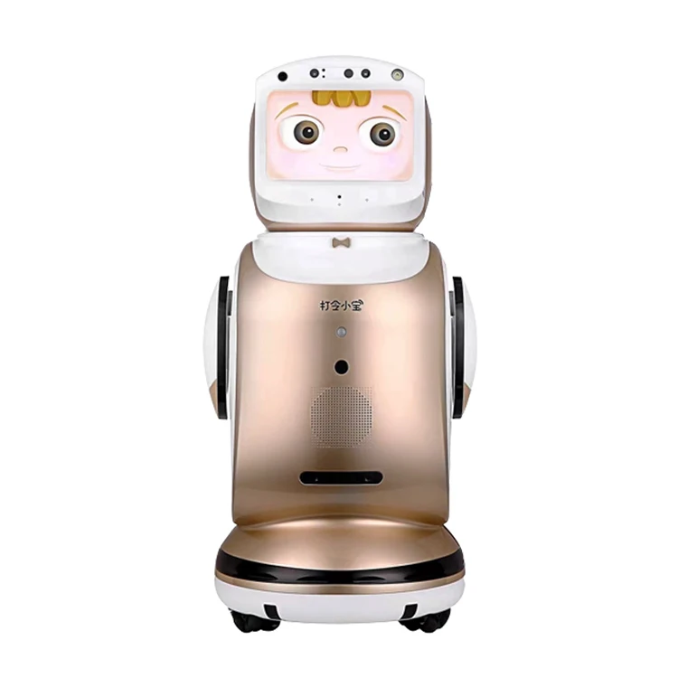 Human size AI reception guide service robot  Intelligent companion home service robot for hospital  showroom police station