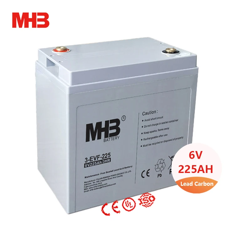 Mhb 3-Evf-225 6V 225ah Солнечная свинцовая углеродная батарея для электромобилей