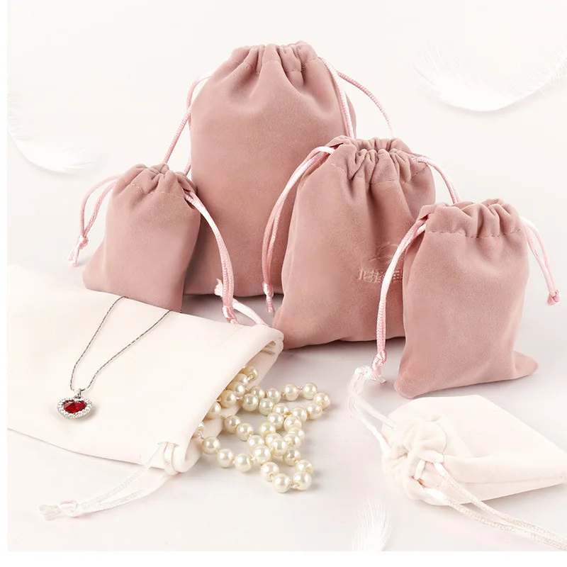 Luxury Jewelry Drawstring Bag Gift Packaging Velvet Jewelry Storage Pouch For Wedding Party Decoration