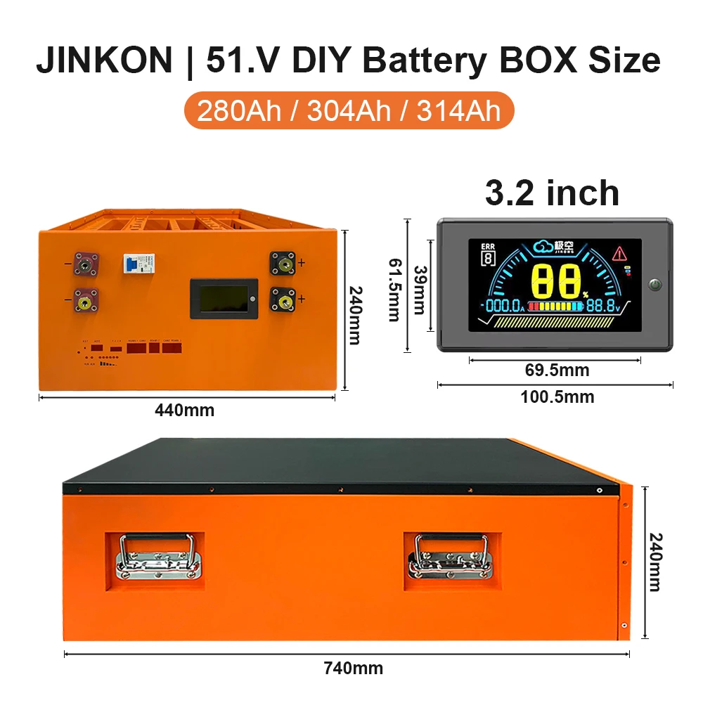 Аксессуары для корпусов аккумулятора jkbms aa 16s lifepo 5kwh литиевый 10kwh 51 2 v металлический корпус комплект 100ah 24v 300a