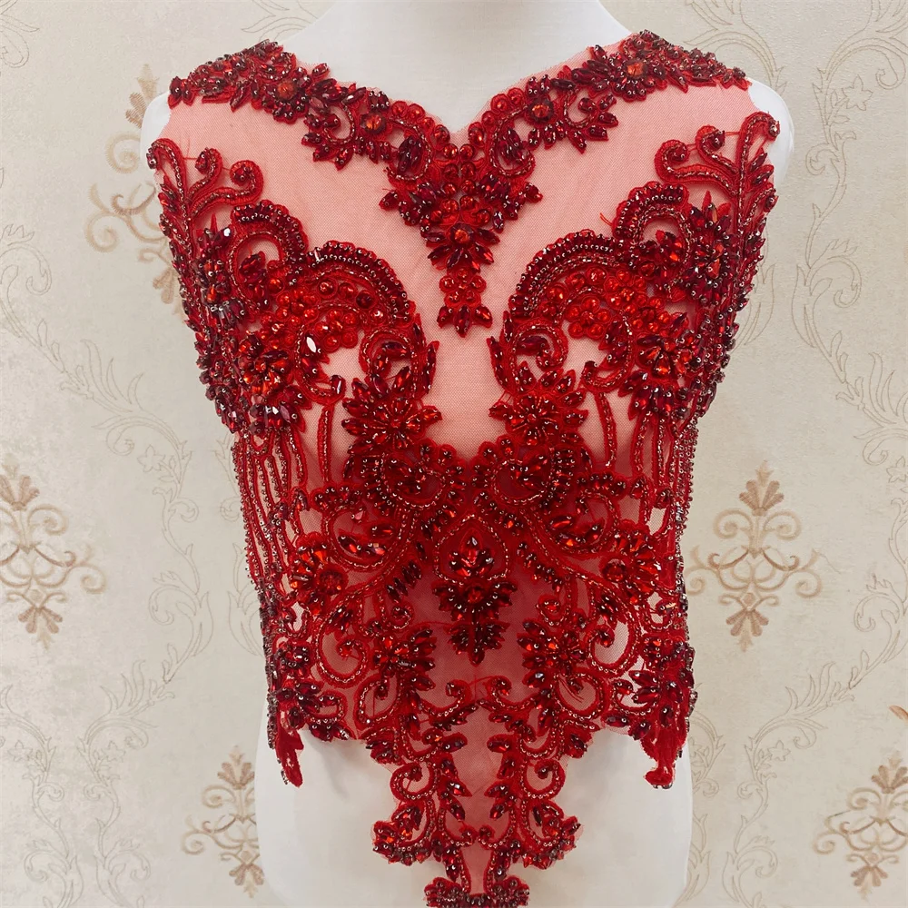 Many colors fashion wedding rhinestone African collar necklace  patches appliques sew on for  party DIY or clothes