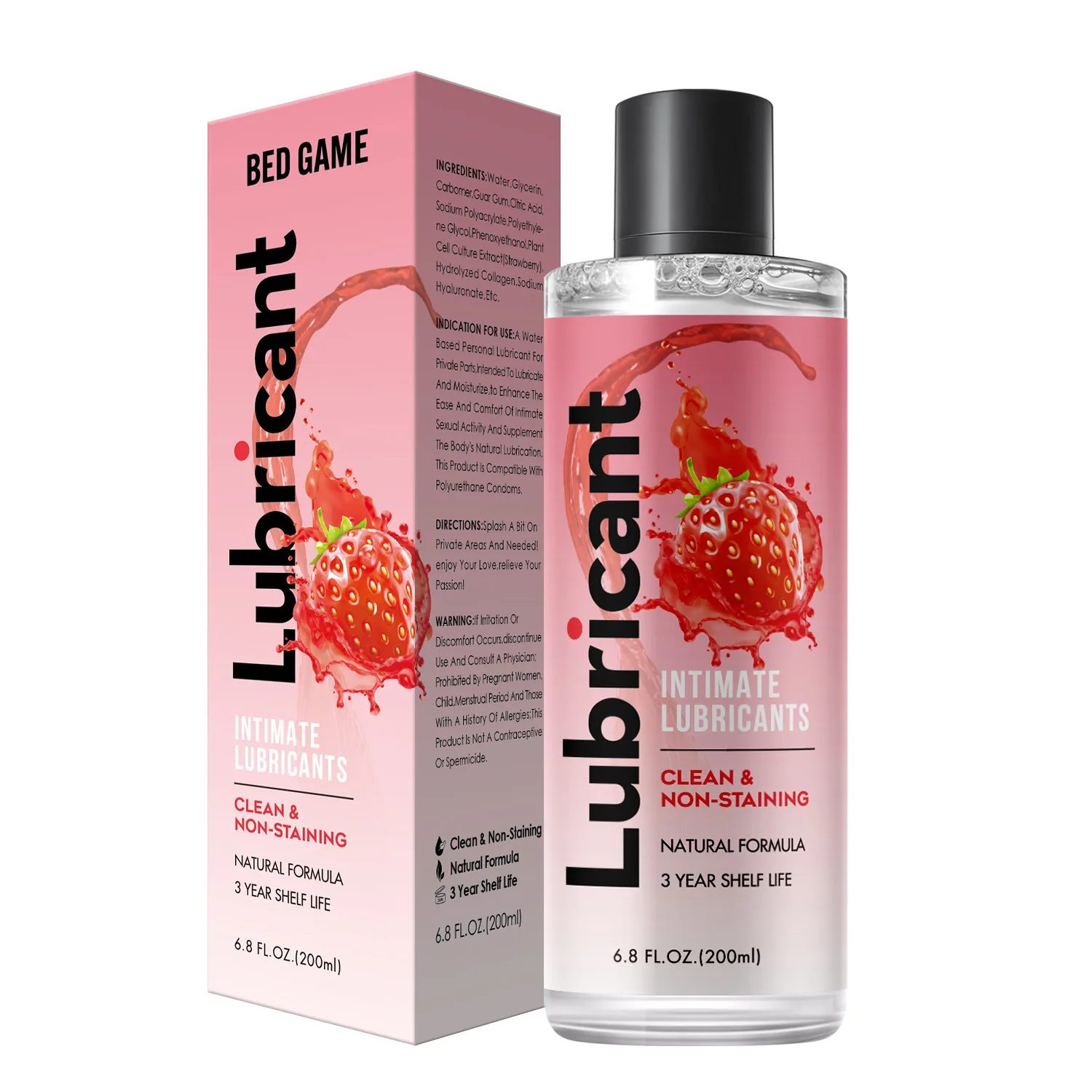 strawberry flavored lube intimate longlasting gel for couples massage no rinse water based personal lubricant