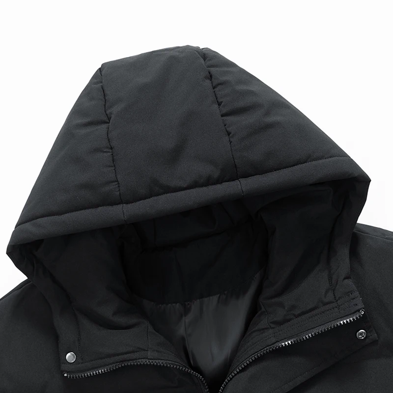 Wholesale Hood Puffer Puff Warm Thick Oem Custom Logo Zip Up Padded 100% Polyester Winter Jacket Men With Hat
