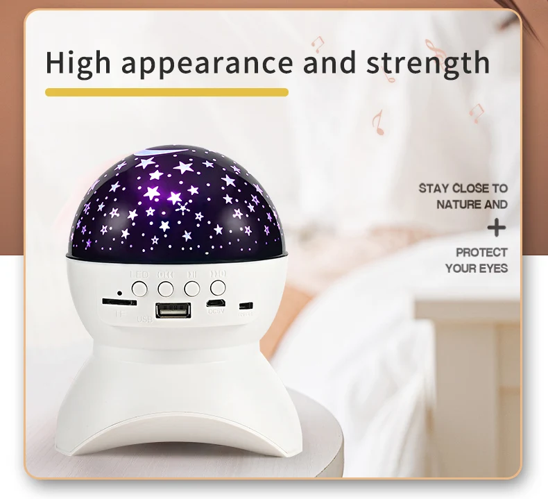 RGB Light Disco Party Led Light Portable Speaker USB Music Starry Sky Projection Lamp