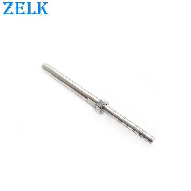 SUS304 316 Stainless Steel Swage Stud with External Thread Terminal and Nut