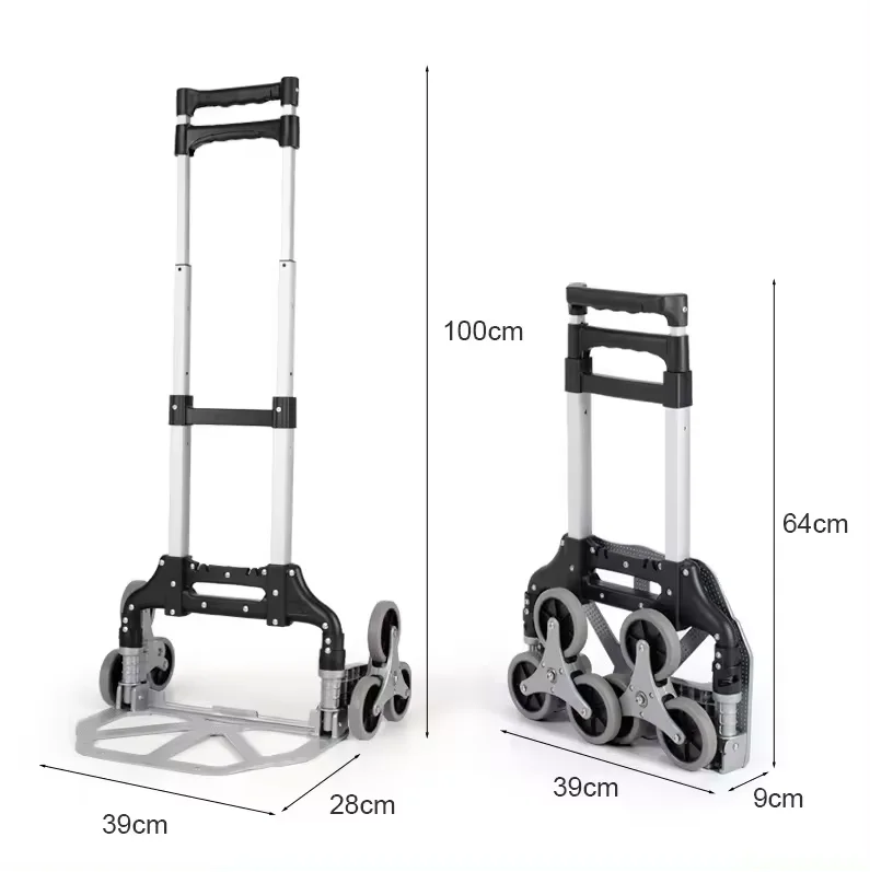 Safe Warehouse folding handling trolley Custom Logo Aluminum Hand trolley