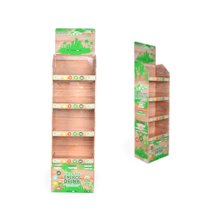 Custom Logo Fashionable Promotion Corrugated Snack Floor Display Hanging Candy Display Rack For Supermarket