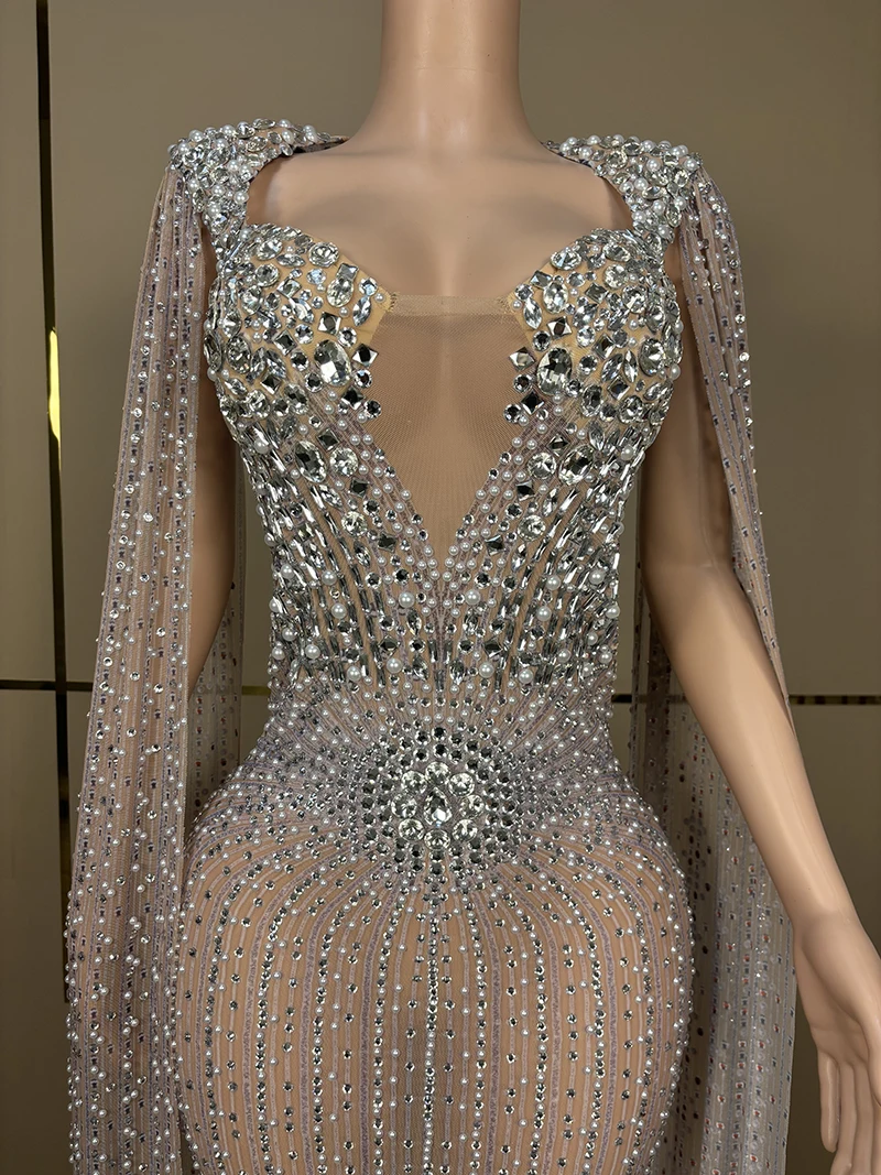 Novance Y3764 Manufacturers For Customs Clothes Mesh Prom Dresses 2024 Luxury Rhinestones Clothing Boutique Vendors Women Sexy