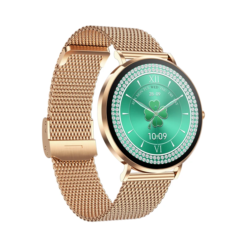 Smart Watch 1.32-Inch AMOLED Screen Smart Watch Stainless Steel Body 6.8mm Ultra-Thin Fitness Tracker BT Calling Women Watch
