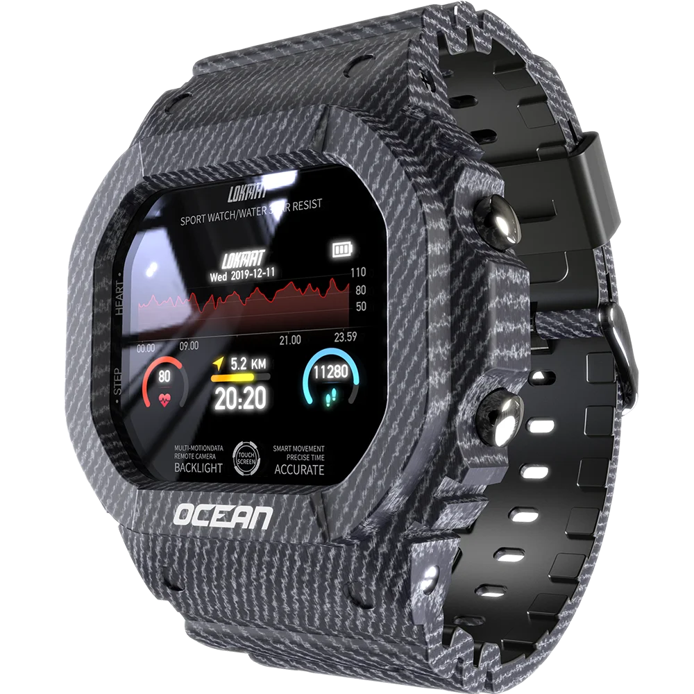 Lokmat Ocean Waterproof Wristband Fitness Blood Pressure Heart Rate Android Pedometer Waterproof Sports Smart Watch