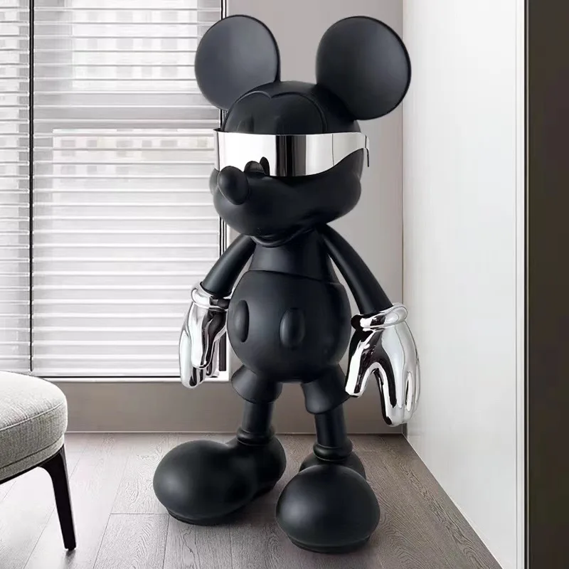 Modern Cyberpunk Mickey Mouse Ceramic Ornaments Trendy Play Decorations for Living Room Porch TV Cabinet Bar Floor