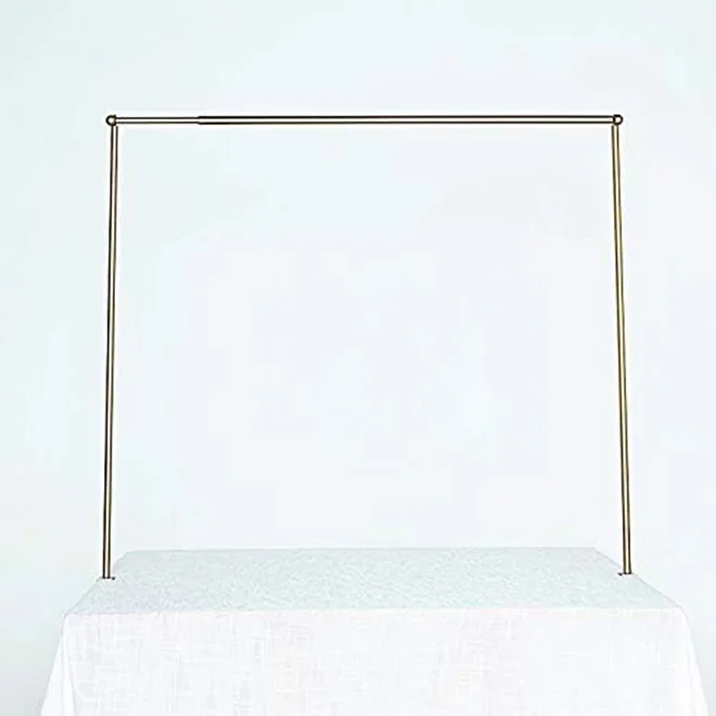 NEW Metal Adjustable Over The Table Rod Stand with Clamps Gold Table Arch for Wedding Party  Christmas Decoration Supplies