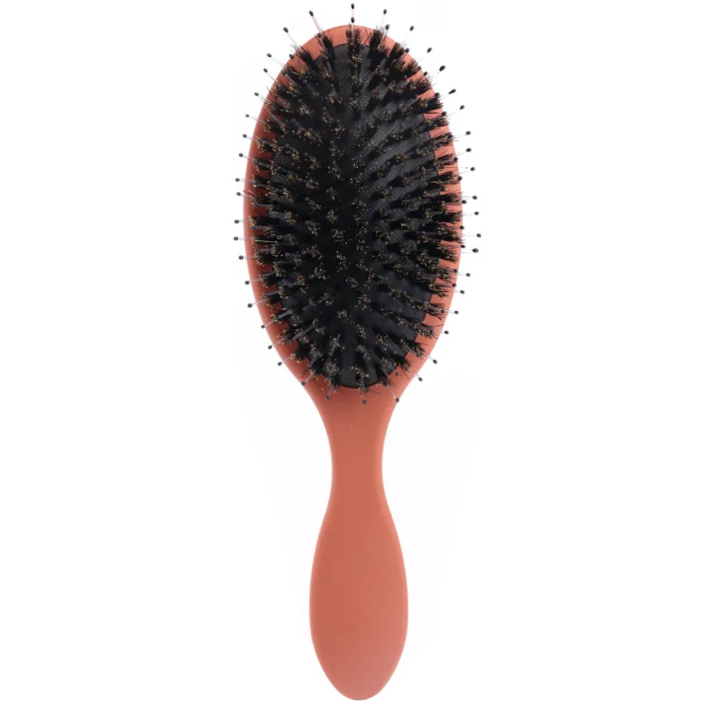 LUMA Plastic Handle Hard Bristle Hair Comb Custom Logo Oval Paddle Hair Extension Brush