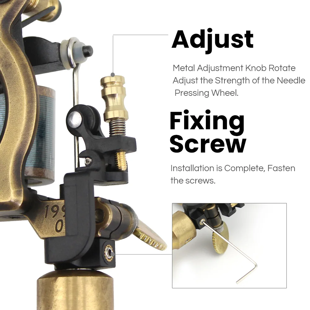 External Needle Pressing Wheel for Coil & Rotary Machine Tattoo Parts Tattoo Needle Press Rod