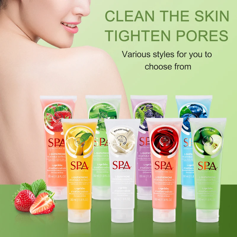 Customized Top Selling Gleam Clay Moisturizing Body Scrub Gel Watery Exfoliating Jam Foaming Vegan Body Scrub