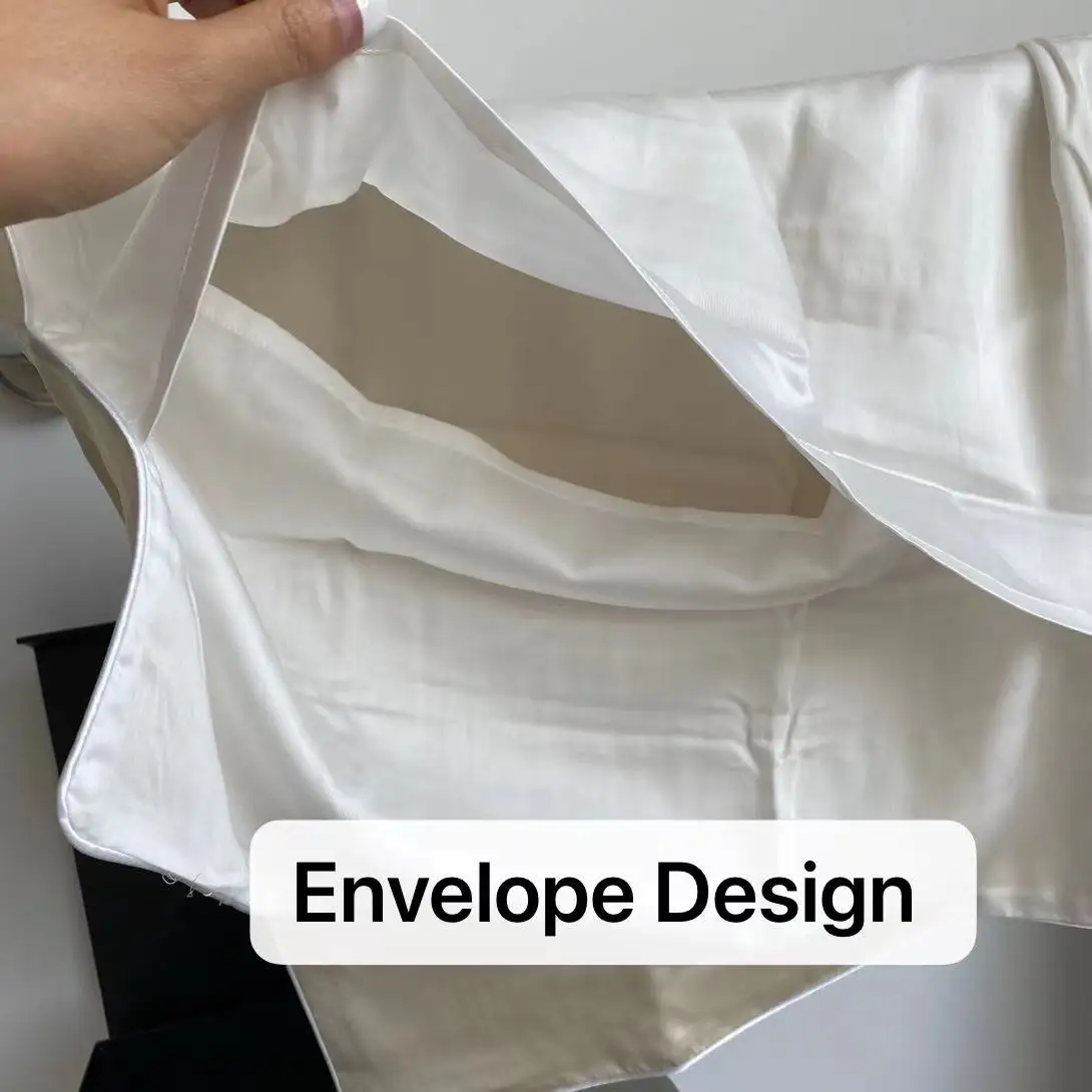 Wholesale New Design Luxury Small MOQ Amazon Scrunchies Eyemask AB Sides Two Color Tencel Silk Pillow Case Set