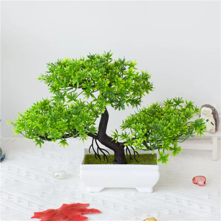 Nordic Wind Creative Home Hotel Decoration Plastic Artificial Small Bonsai Plant Tree For Indoor Mini Bonsai Tree With Pot